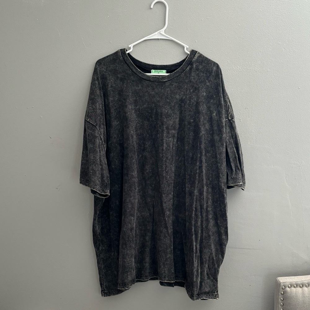 Zenana Oversized Mineral Wash Tee